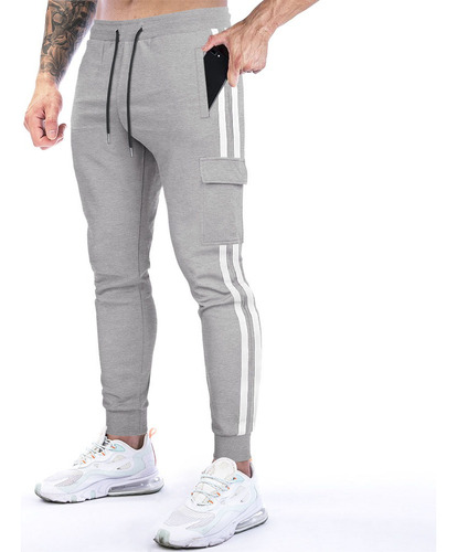 Gym Pants Deportivo Ejercicio Casual Jogger Con Bolsillos