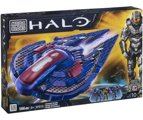 Halo Mega Bloks Set Nave Covenant Seraph Armable + 3 Figuras