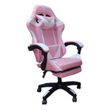 Silla Gamer Rosada Altura Regulab Reclinable 135° Reposapies