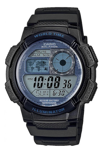 Reloj Casio Ae1000w-2a2 Para Hombre Cronometro Hora Mundial