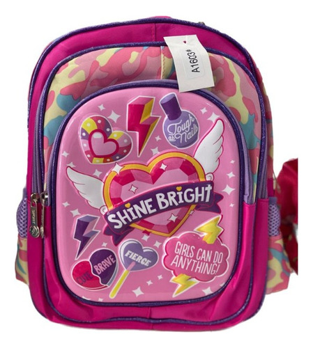 Mochila Escolar Infantil Shine - Brilho - Pink