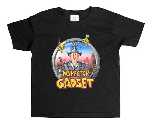 Remera Negra Niños Inspector Gadget R98