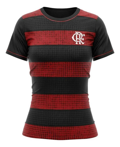 Camisa Braziline Flamengo Classmate Feminino - Ver/preto