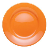 12 Platos Trinche Cerámica Brasileña De Color 26 Cm Vencort Color Naranja