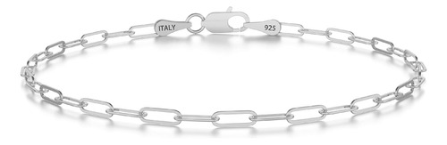 Pulsera De Cadena Con Clip De Plata De Ley 925, Pulsera De P