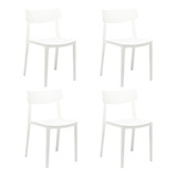 Silla Comedor Cocina Pack X 4 Plástica Apilable Modelo Rio 