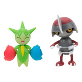 Figura Pokemon Roselia Pawniard Pack Set Batalla 5c Original