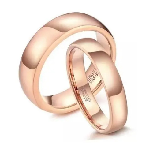 Anillo Boda Matrimoio Tungsteno Oro Rosa 18k Rose Gold