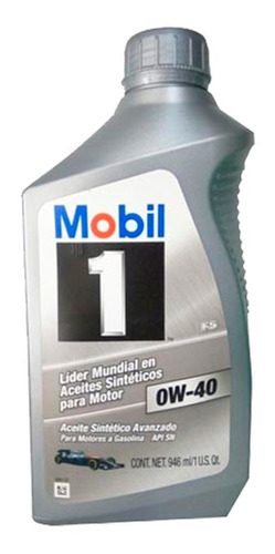 Aceite Mobil 1 0w40. Sintetico X 0.986ml