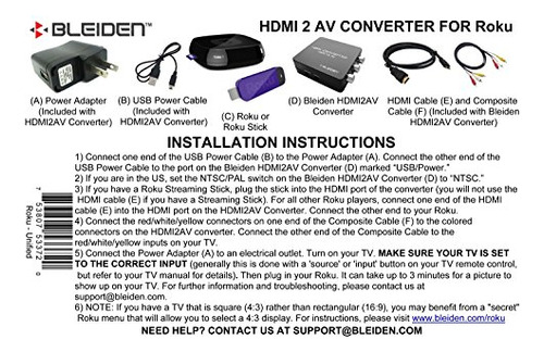 Convertidor Compuesto Hdmi A Av 3rca Para Roku