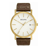 Reloj Bulova Classic Para Hombres 37mm, Pulsera De Piel