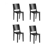 Conjunto 4 Cadeiras Cristal Uz Kappesberg Preto Cj