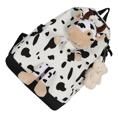 Ljw Mochila Con Estampado De Vaca Para Estudiantes, Viene Z