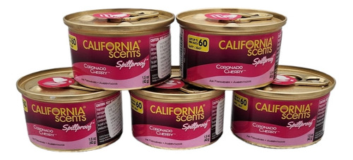 Set 5 Aromatizantes Auto California Scents Coronado Cherry