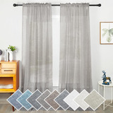 Youleyar Cortinas Transparentes De Lino Natural, 108 Pulgada