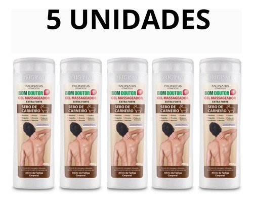 Kit 5 Gel Massageador Relaxante Sebo De Carneiro Bom Doutor