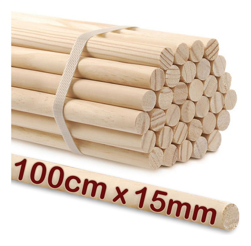 Poleiro De Madeira Pinus 100cm X 15mm 10 Unidades