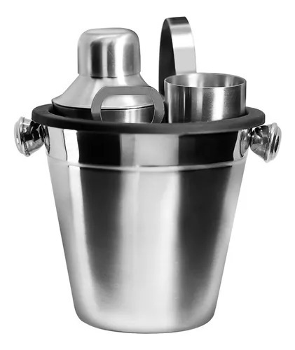 Kit Jogo Para Bar Bartender Com Coqueteleira 5 Peças Inox