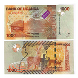 Billete De Uganda 1,000 Chelínes Emitido 2015