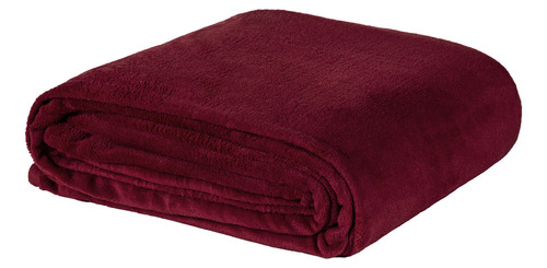 Manta Fleece Coberta Bélgica Casal Queen 01 Peça Soft Lisa Cor Vinho