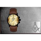 Relógio De Pulso Personalizado Maçonaria Maçon - Cod.1122