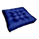 3 Almofada Futon Para Cadeira, 60x60 Cm Oxford Azul-marinho