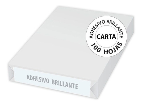 Adhesivo Blanco Brillante Carta  - 1 Paquete Con 100 Hojas