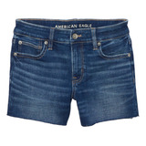 Short Midi De Mezclilla American Eagle Dark Indigo Wash