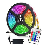 Cinta Led Tira Luces 5mts Rgb Multicolor Con Control