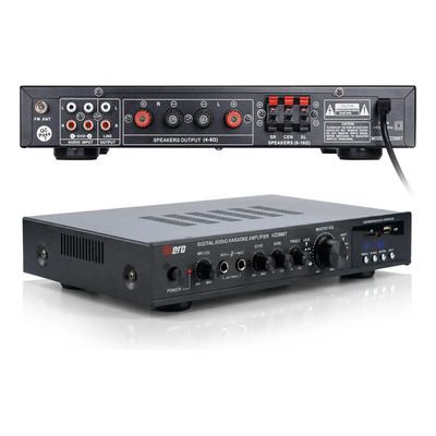 Amplificador Bluetooth casa Hzero HZ298BT para 5.1 Canales con Pantalla, Potencia Máxima 2000 W, Soporta Karaoke, 2 Micrófonos, FM, USB y Tarjeta SD, Control Remoto | Meses sin interés