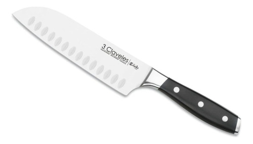 Cuchillo 3 Claveles #1536 Santoku Alveolado Toledo 18 Cm