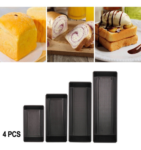 4 Moldes Reposteria Pasteles Rectangular Tarta Desmontables