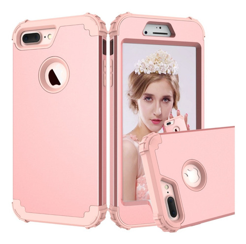 Funda Case Para iPhone 7/8/7plus/8plus 360 Uso Rudo 3 En 1 