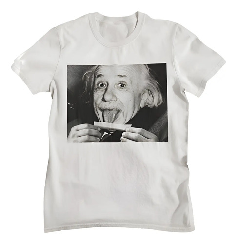 Camiseta Slim Albert Einstein Bolando Vintage Estilo