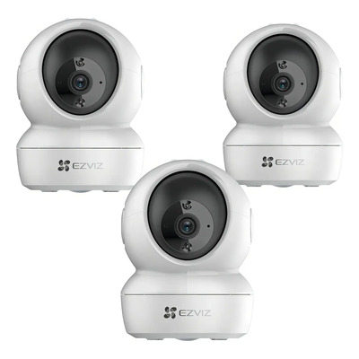 Kit Mextec Ezviz 3pzas Minicámara Ip Pt2 Megapíxel Mod H6c Paneo E Inclinación Wi-fi- Ethernet Ranura Para Memoria Soporta Hasta 256gb | Envío gratis