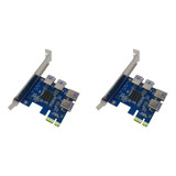 2x Placa Adaptadora Pci-e 1 Para 4 Pci-e 1x Para Pci-e 16x I