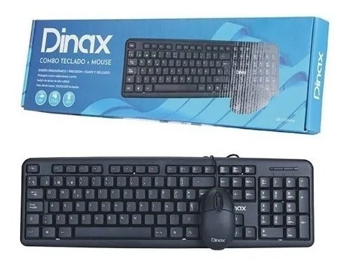 Kit Combo Mouse Teclado Con Cable Usb 2.0 Dinax Color Del Mouse Negro Color Del Teclado Negro