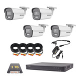 Kit Hikvision 4 Cámaras 2 Mp Color Vu Dvr 8 Canales