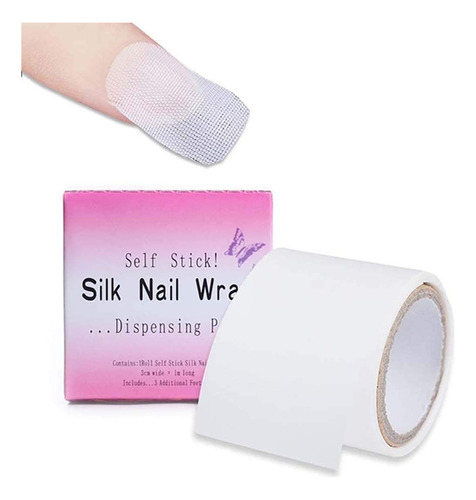 Rollo Fibra De Vidrio Adhesiva Silk Nail Wrap Uñas Gel Uv