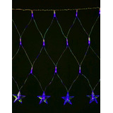 Luces Cascada Malla Con Estrellas 360 Led 8 Metros Azul