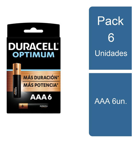 Pack 6 Pilas Alcalinas Optimum Aaa 6un. Duracell