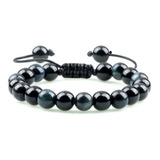 Pulsera De Piedra Onix Ojo De Tigre Gray Dark M1