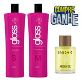 Kit Progressiva Gloss Fox 2x1000ml + Argan Oil Inoar 7ml 