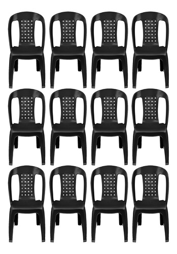 Combo 12 Cadeiras Plásticas Bistrô Resistente Para Mesa Bar
