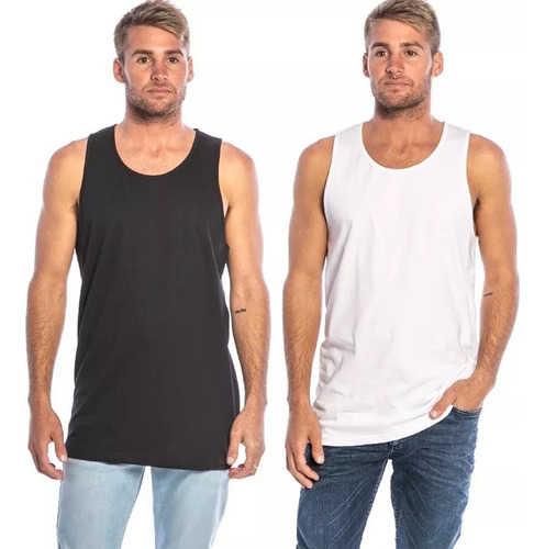  Pack X2 Musculosa Rusty All Night Negro Blanco - Potenza