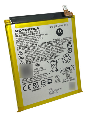 Bateria Nt40 Motorola E20 Xt2155 100% Original