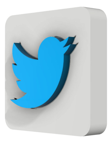 Placa Decoração Twitter Geek 3d Streamer Youtuber Logo Mesa
