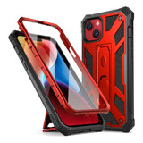 Funda Para iPhone 14 Roja Con Protector De Pantalla Soporte