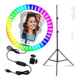 Aro De Luz Rgb Led 36 Cm Selfie + Trípode Y Control Remoto