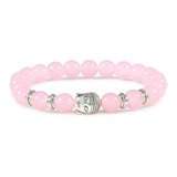 Pulsera Buda Sabiduria Cuarzo Rosa + Estuche Gamushop